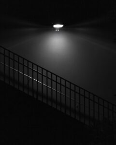 A dark stairwell