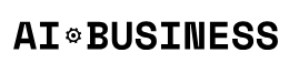 Black text reading "AI BUSINESS" with a gear icon between the words.
