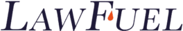 LawFuel logo featuring the word "LAW" in dark blue and "FUEL" in a lighter blue with an orange flame accent.