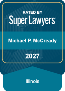Teal badge for Michael P. McCready, rated by Super Lawyers, Illinois, 2027.